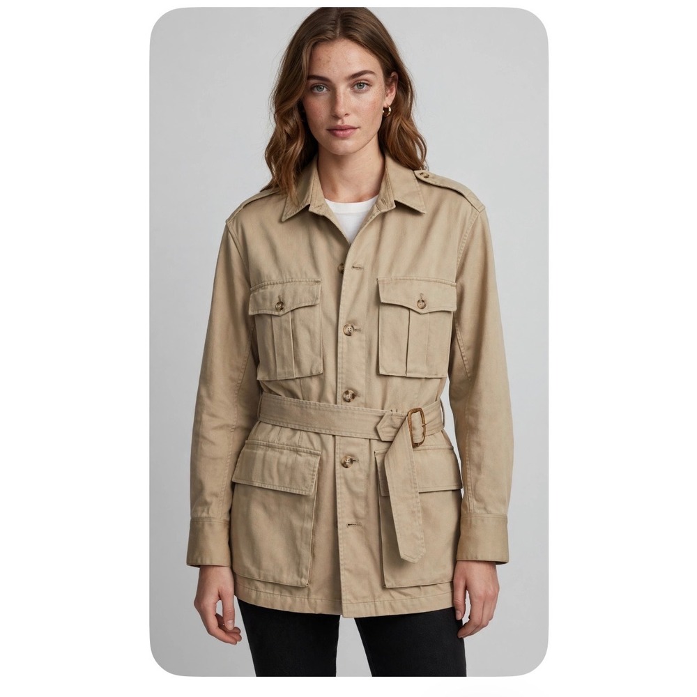 Vintage Banana Republic Safari & Travel Cotton Belted Utility Jacket Tan XS